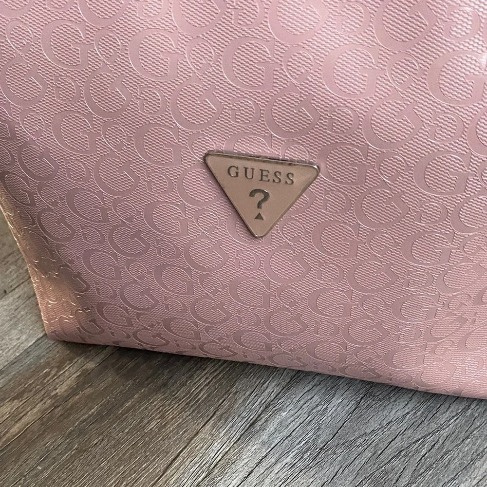 GUESS Pink Logo Cosmetic Bag